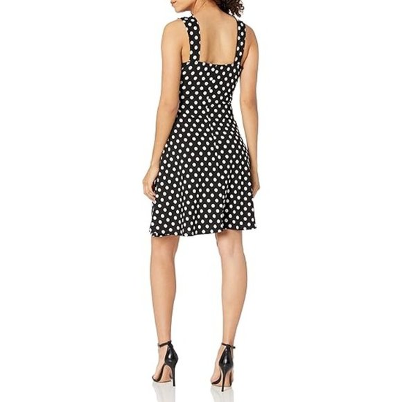Star Vixen Womens A-line dress 1350-IT Polka Dots O Ring Backless Black White L - Picture 2 of 8